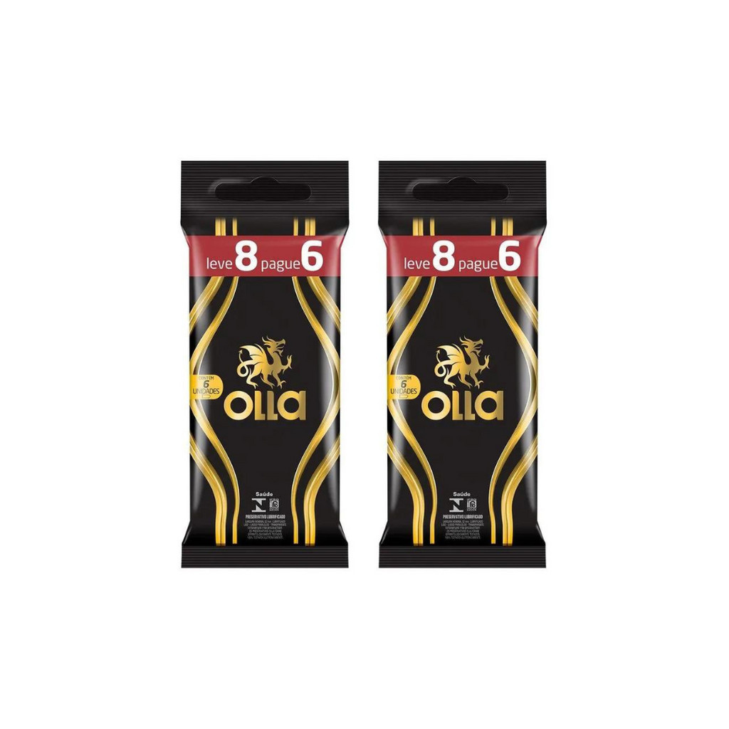 Kit 2x Preservativo Lubrificado Olla Pacote Leve 8 Pague 6 em Oferta na Shopee