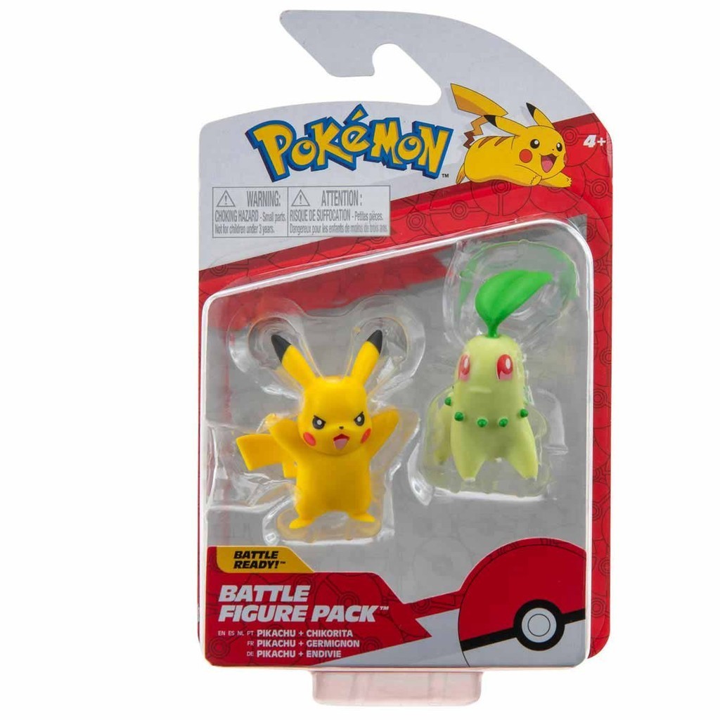 2 Boneco de Batalha Pikachu e Chikorita - Pokémon - Hobbies & Collections
