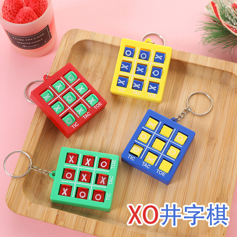 Tic Tac Toe Cross-border com Chaveiro Educacional Infantil Três-Link XO Xadrez Círculo de Treinamento de Educação