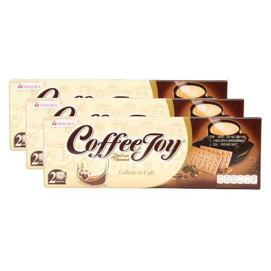 kit 3 BISCOITO DE CAFE COFFEE JOY IMPORTADO DA INDONÉSIA 78G