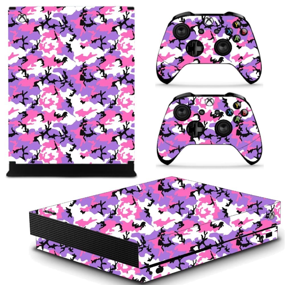 Skin Xbox One X Adesivo Película Protetora Sticker Camo Lilac