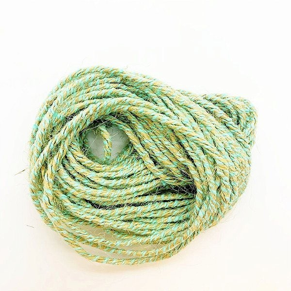 Cordão de Juta Multicolor Verde 10 metros - EcoArt - Rizzo