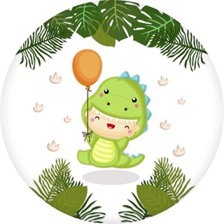 Painel Dinossauro Redondo 50x50 tecido sublimado com elastico Leia a Descrição!!! em Oferta na Shopee