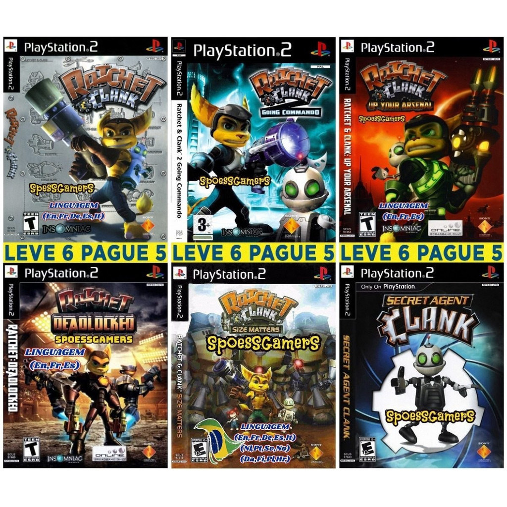 Ratchet & Clank Ps2 Coleção (6 Dvds) Patch -  Pague 5 Me
