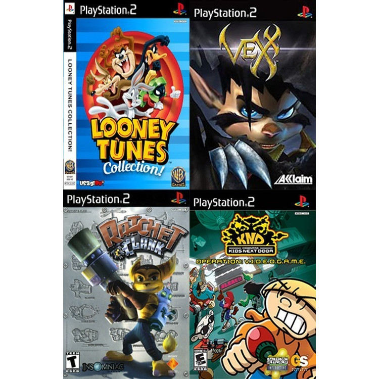 Jogos Infantis- Ps2 4 Jogos-looney Tunes,vexx,ratchet E Knd