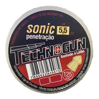 Chumbinho Sonic Gold 5.5mm 125 Unidades - Technogun em Oferta na Shopee