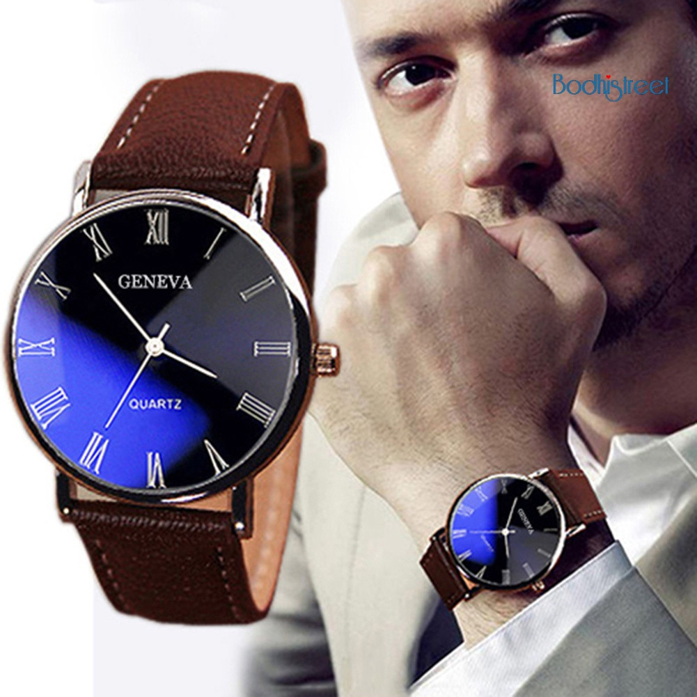 KIT Relógio Masculino Quartz Com Pulseira de Couro + Pulseira banhada Ouro . .