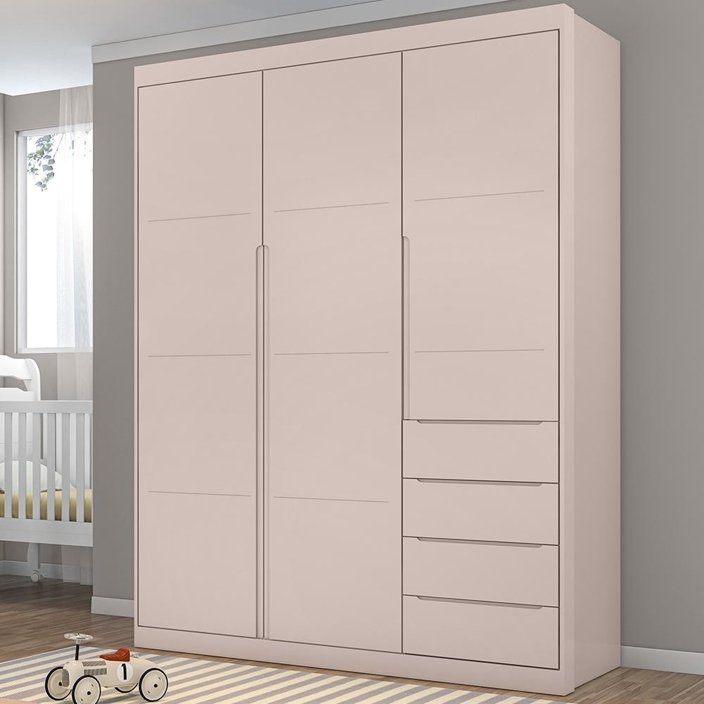 Guarda Roupa Infantil 3 Portas 4 Gavetas Lua P04 Rose - Mpozenato em Oferta na Shopee