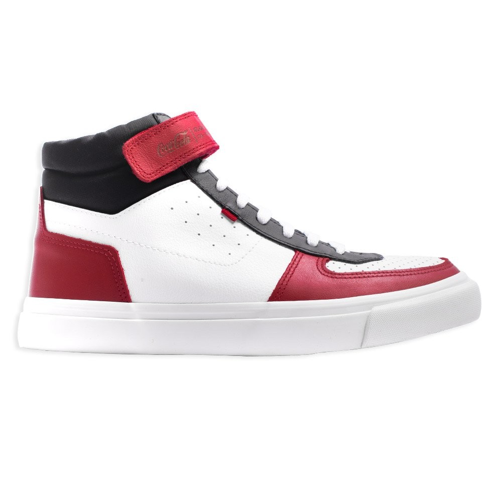 Tênis Coca Cola Rocket Casual Cano Médio Branco e Vermelho