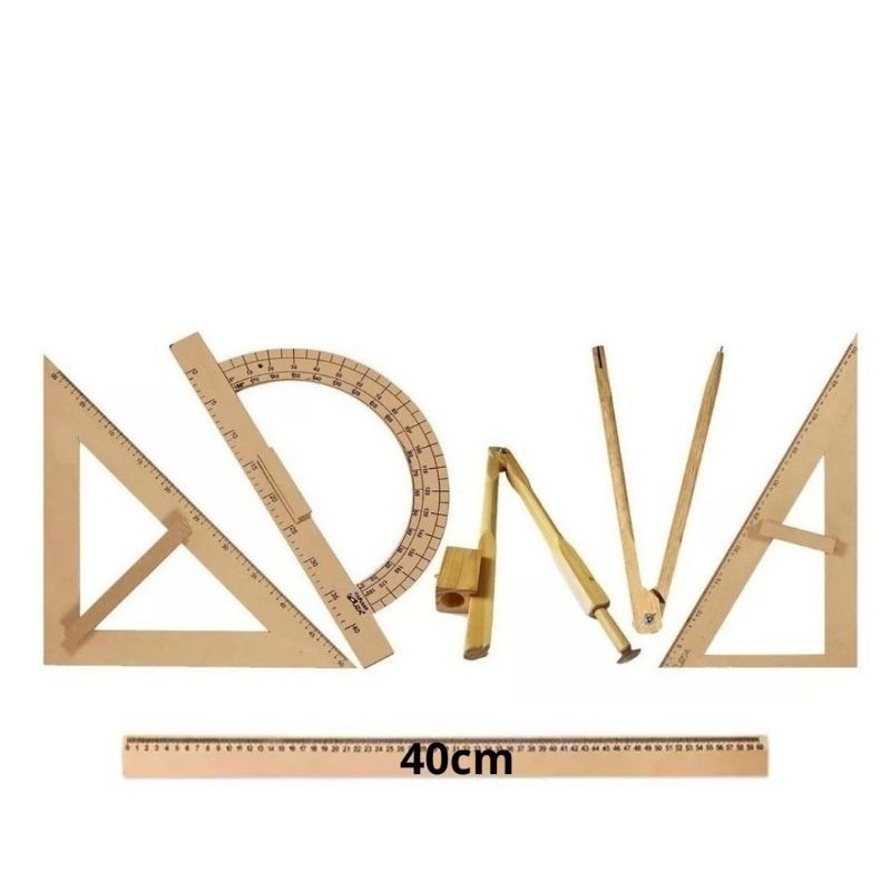 Kit Geométrico Professor MDF 5 Peças Souza em Oferta na Shopee
