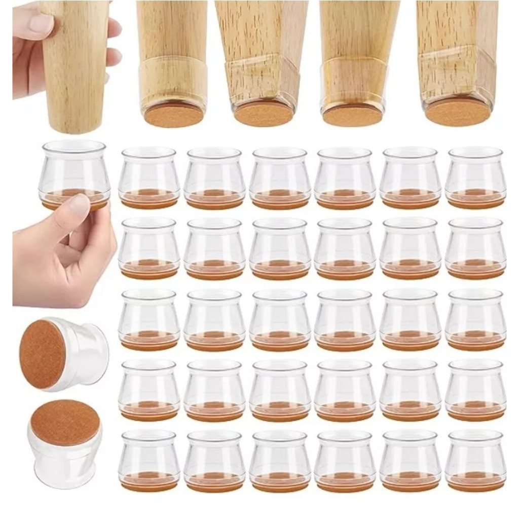 Kit 32 Peças Protetor Para O Pé Da Cadeira Mesa De Silicone