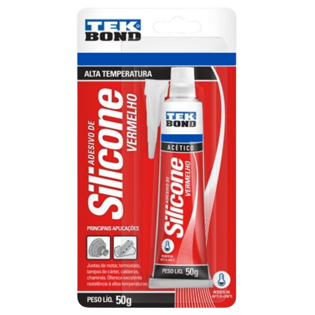 Cola Alta Temperatura 50g Vermelha Tekbond Motor Junta em Oferta na Shopee