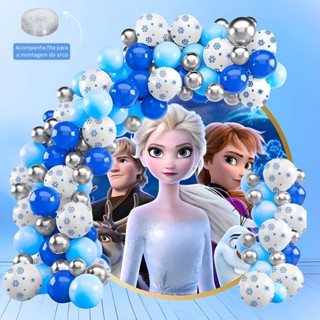 Kit 150 Balões FROZEN AZUL 7”+ AZUL CL 7”+ 25 GELO 9" + PRATA Metalizado 5” + FITA - Bexiga KIT29+F em Oferta na Shopee