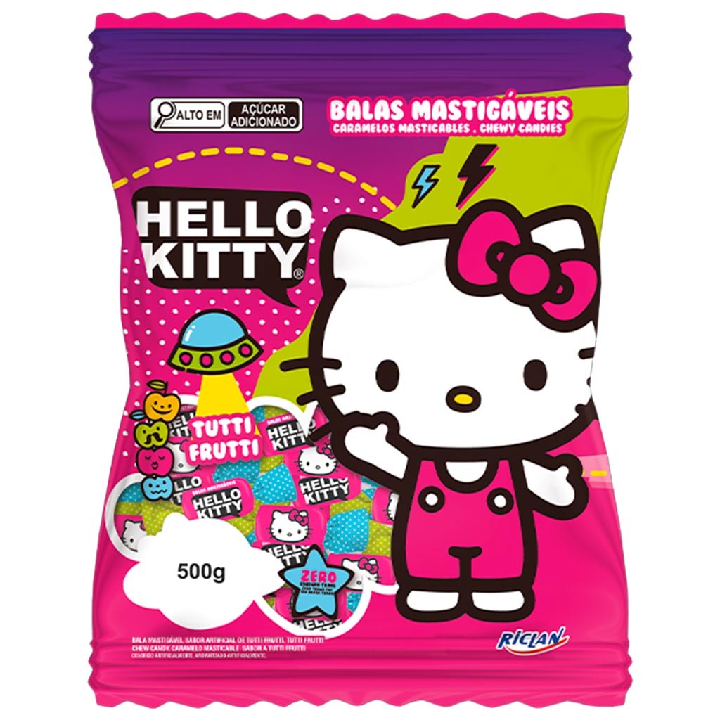 Bala Mastigável Tutti Frutti Hello Kitty 500g - Riclan