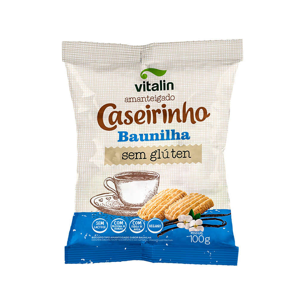 Biscoito Caseirinhos Amanteigado Baunilha 100g - Vitalin