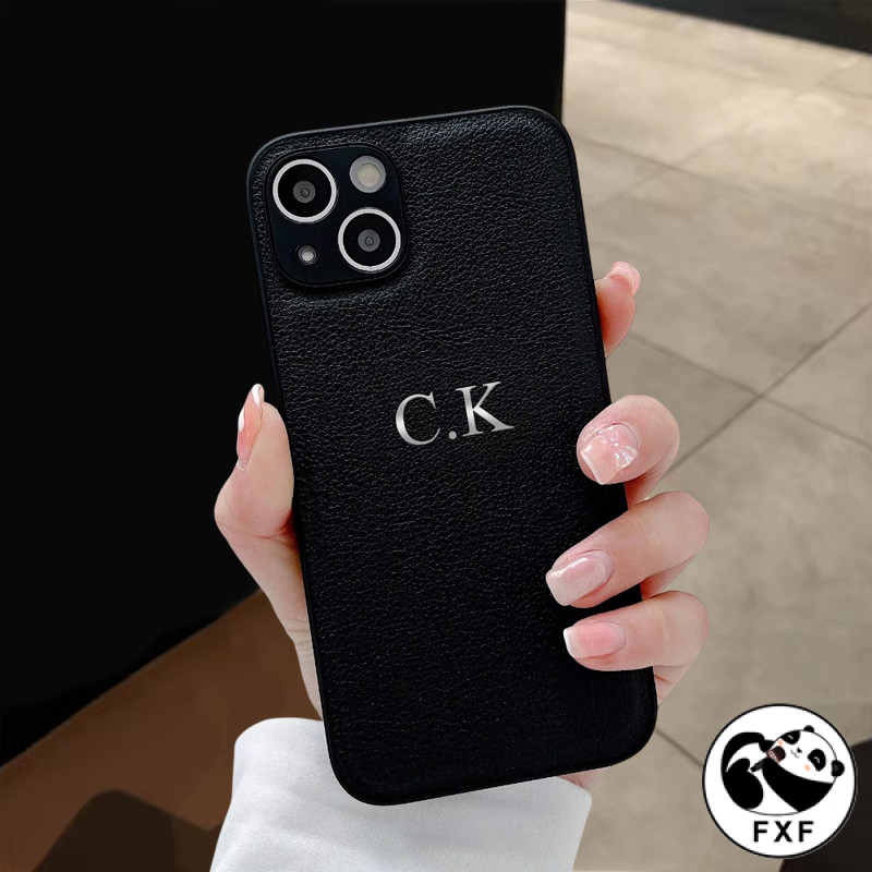 Nome Personalizado Iniciais Letras Capa De Couro Para iPhone 18 17 16 15 14 13 12 11 Pro Max DIY — imagem 2 de 2