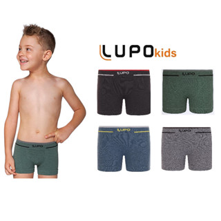 Cueca boxer infantil Lupo Kids microfibra sem costura