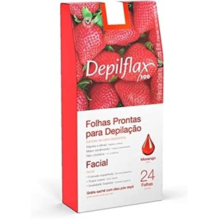 Kit com 10 Caixas de Folhas Prontas Faciais Depilflax Morango C/ 24 Unid. em Oferta na Shopee