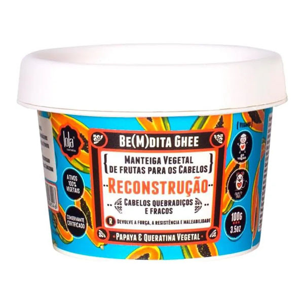 Máscara Capilar Lola Cosmetics Bemdita Ghee Reconstrução Mamão 100g em Oferta na Shopee
