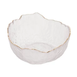 Bowl de Cristal Martelado 13cm com Borda Dourada Wolff Taj para Sobremesas, Entradas e Petiscos