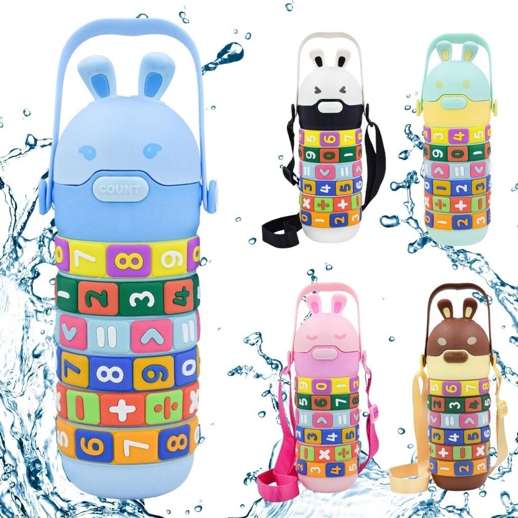 Garrafa de Água Infantil Interativa Educacional com Tabuada Números e Contas 360° 520ml em Oferta na Shopee