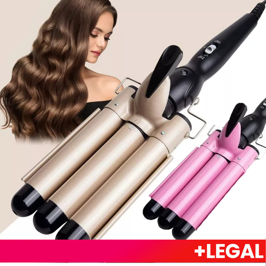 Chapinha Triondas Ondulador Formador Triplo 22mm Modelador de Cachos Onda Cabelo Cerâmica ...