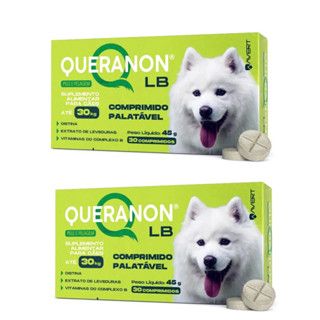 Kit 2 Queranon Lb Pele E Pelagem Cães Até 30kg C/30 Comprimidos em Oferta na Shopee