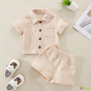 Conjuntos de 2 Peças de Verão para Bebês Meninos, Camisa de Lapela de Manga Curta com Shorts,0-3 Anos em Oferta na Shopee