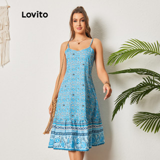 Lovito Boho Vestido Feminino Básico com Estampa Tribal LBL08396