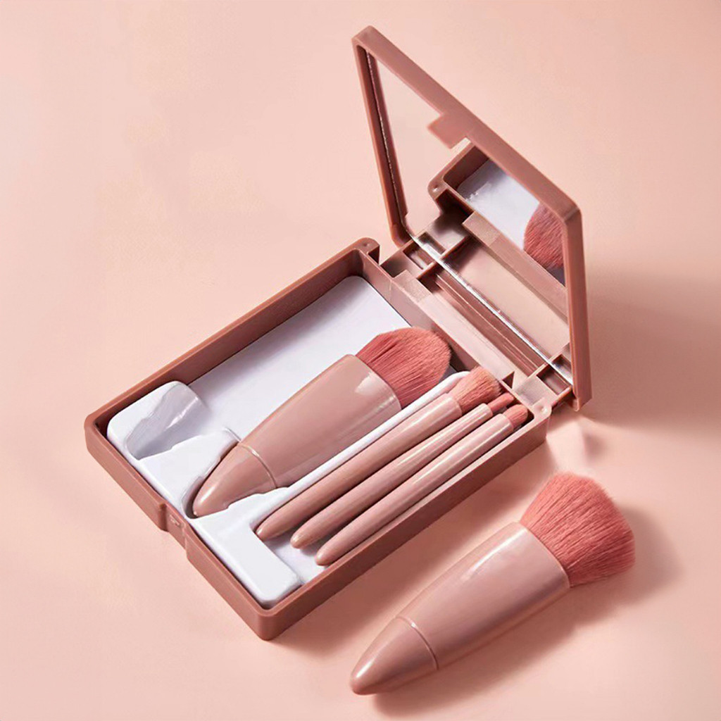 Jnlvariedades Mini kit pincel de maquiagem com espelho