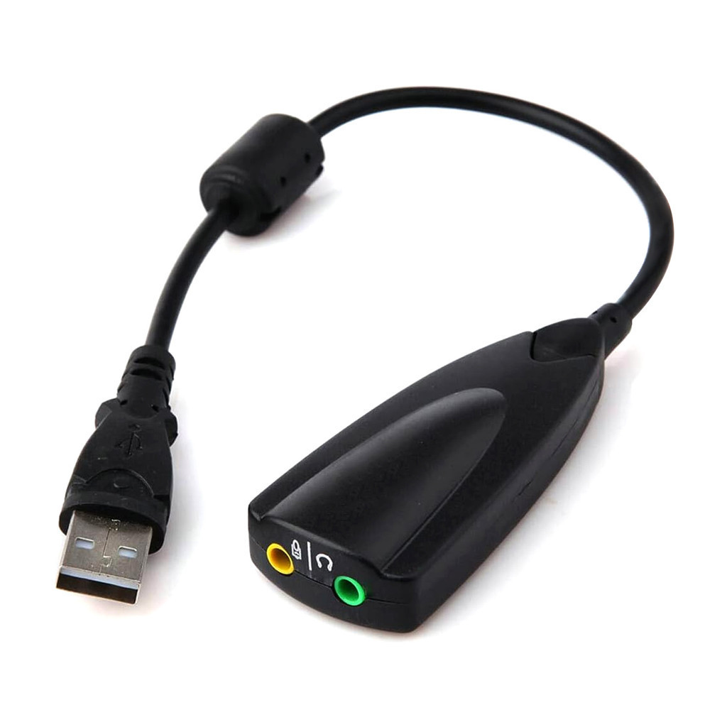 Placa De Som Usb Adaptador Áudio Fone De Ouvido Microfone Para Computador Pc Notebook