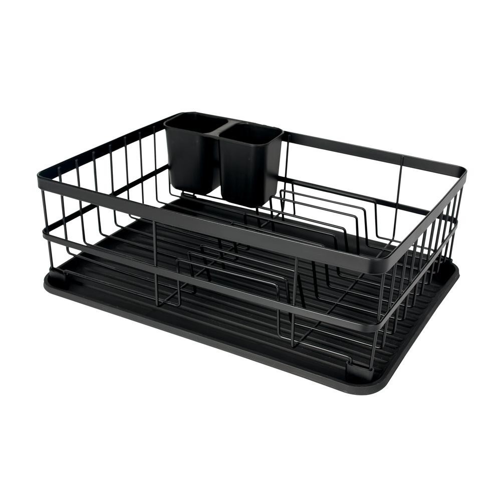 Escorredor De Louça Para 9 Pratos Preto Fosco Mor em Oferta na Shopee