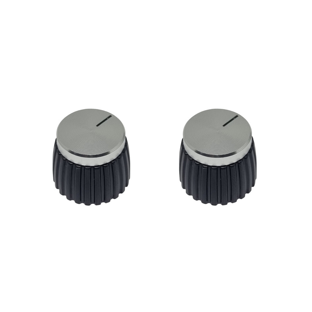 Kit 2 Knob Amplificador Estilo Marshall Prateado Silver