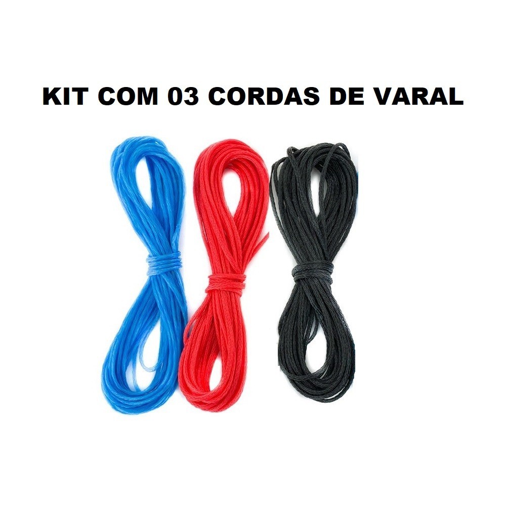 KIT COM 3 CORDAS DE NYLON P/VARAL COLORS N.5 10 MTS VARAL NYLON FINO KITVNF