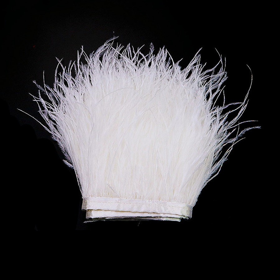 1M 8-10cm Penas De Avestruz Brancas Guarnição Artesanato DIY Artesanal Pluma Decoração Natural Festa Pena Fita Jóias Faz