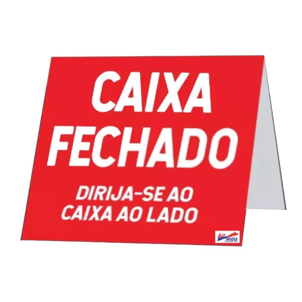 Placa Caixa Fechado Display 20x20cm Frente Verso Balcao 2mm Resistente Impressao UV Cores Vivas em Oferta na Shopee