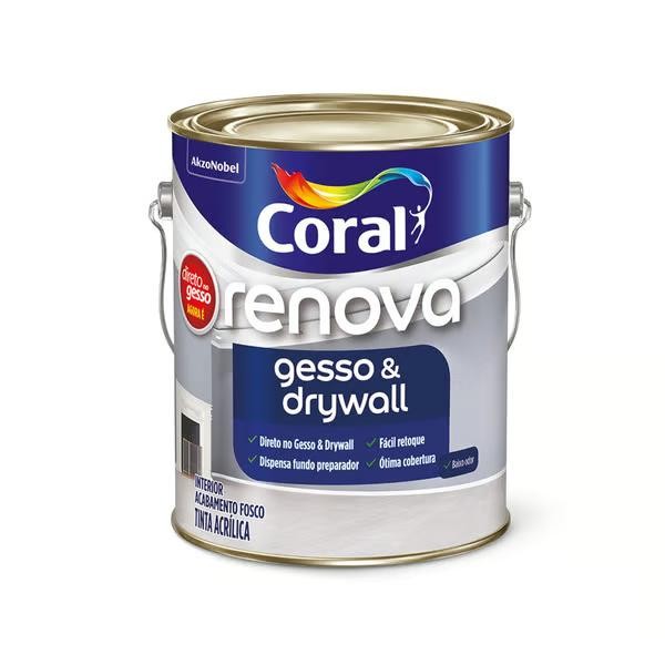 Tinta Gesso Coral Renova Gesso E Drywall 3,6 Litros