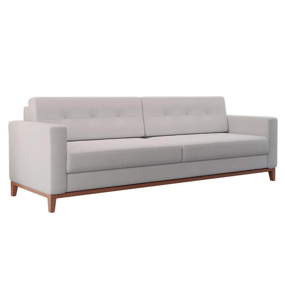 Sofá 3 Lugares Living Base de Madeira Linho Cotton Cru 210 cm em Oferta na Shopee