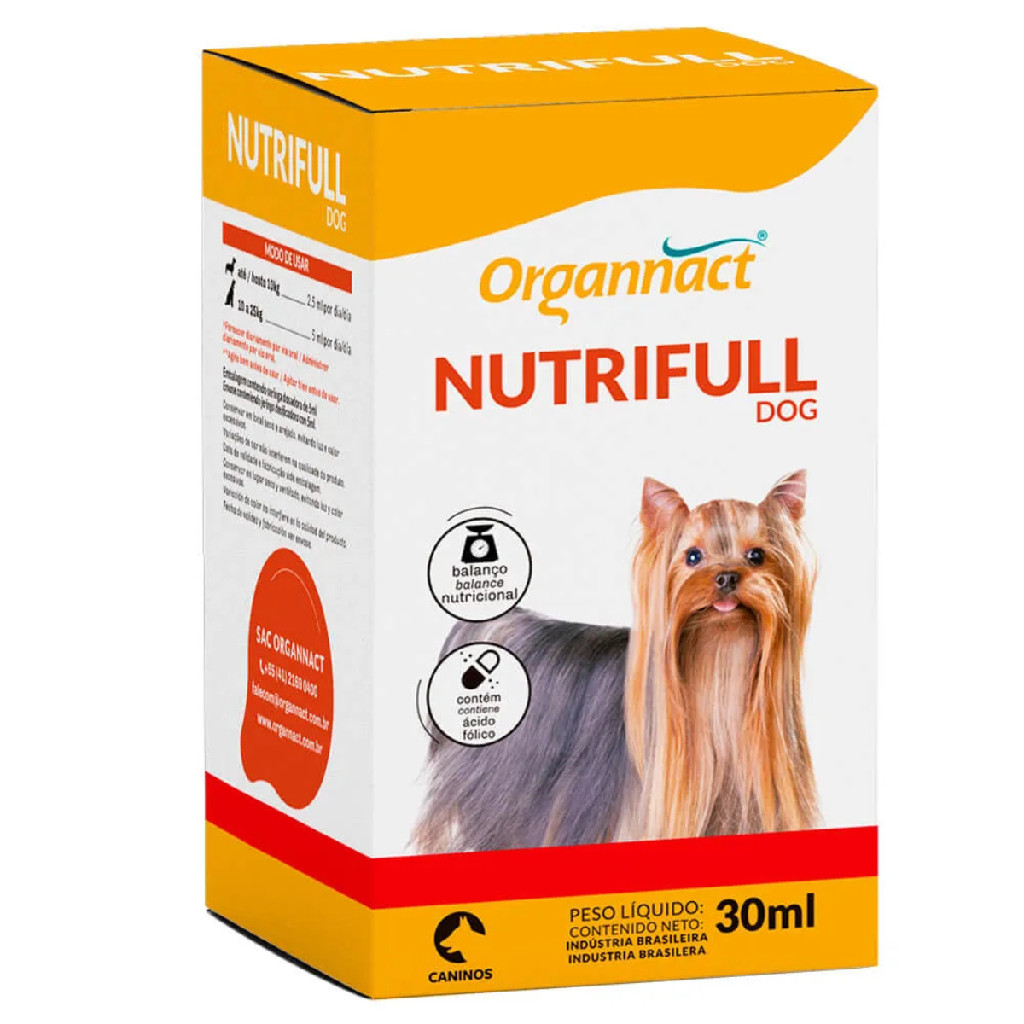 Suplemento Vitamínico Nutrifull Organnact 30Ml Para Cães em Oferta na Shopee