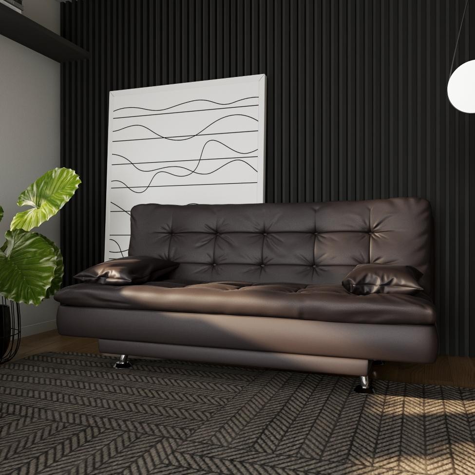 Sofá-Cama 3 Lugares Casal Estilo Café em Oferta na Shopee