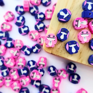 Miçanga Emborrachada Fimo Stitch Rosa e Azul 10mm Diy em Oferta na Shopee