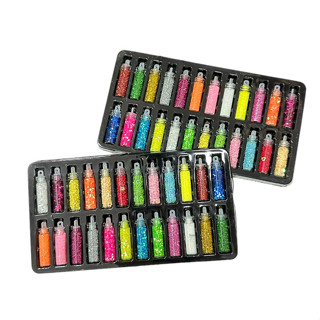 Kit 24 Torres Decoração Unhas Lantejoula/ Glitter/ Caviar para unhas decoração resina