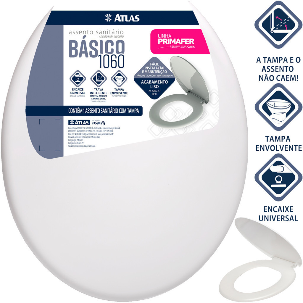 Assento Sanitário Universal Tampa De Vaso Privada Oval Banheiro Primafer Básico Atlas Incepa Celite Deca Icasa Logasa Ideal Standard Roca Santa Clara Fiori Lorenzetti Hervy Eternit em Oferta na Shopee