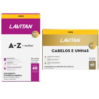 Kit 2 Lavitan Vitaminas Cabelos Unhas + A-z Mulher 60comp Cada