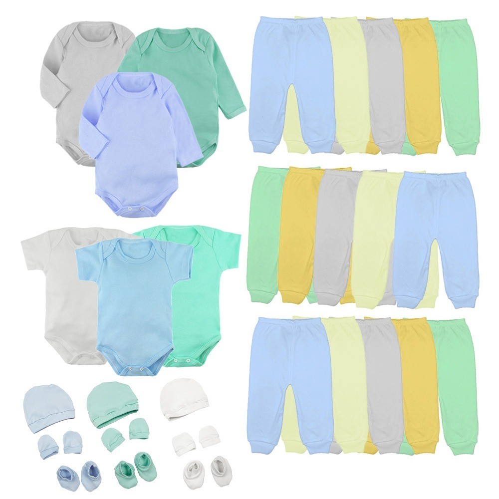 Kit 30 Peças Roupas Bebê Enxoval Para Recém Nascido Algodão