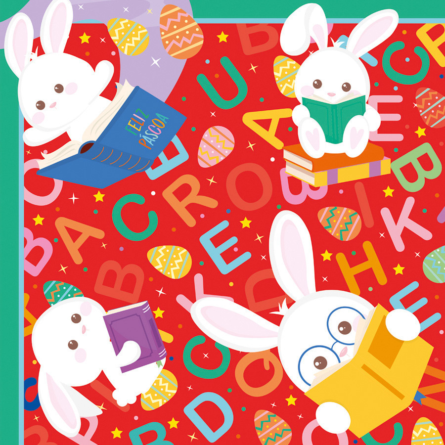 Saco Express 24x24cm para Ovos de 100g a 150g - ABC Vermelho - 25 unidades - Cromus - Rizzo - Stationery