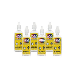 KIT C/6 COLA TRANSPARENTE 37G ACRILEX em Oferta na Shopee