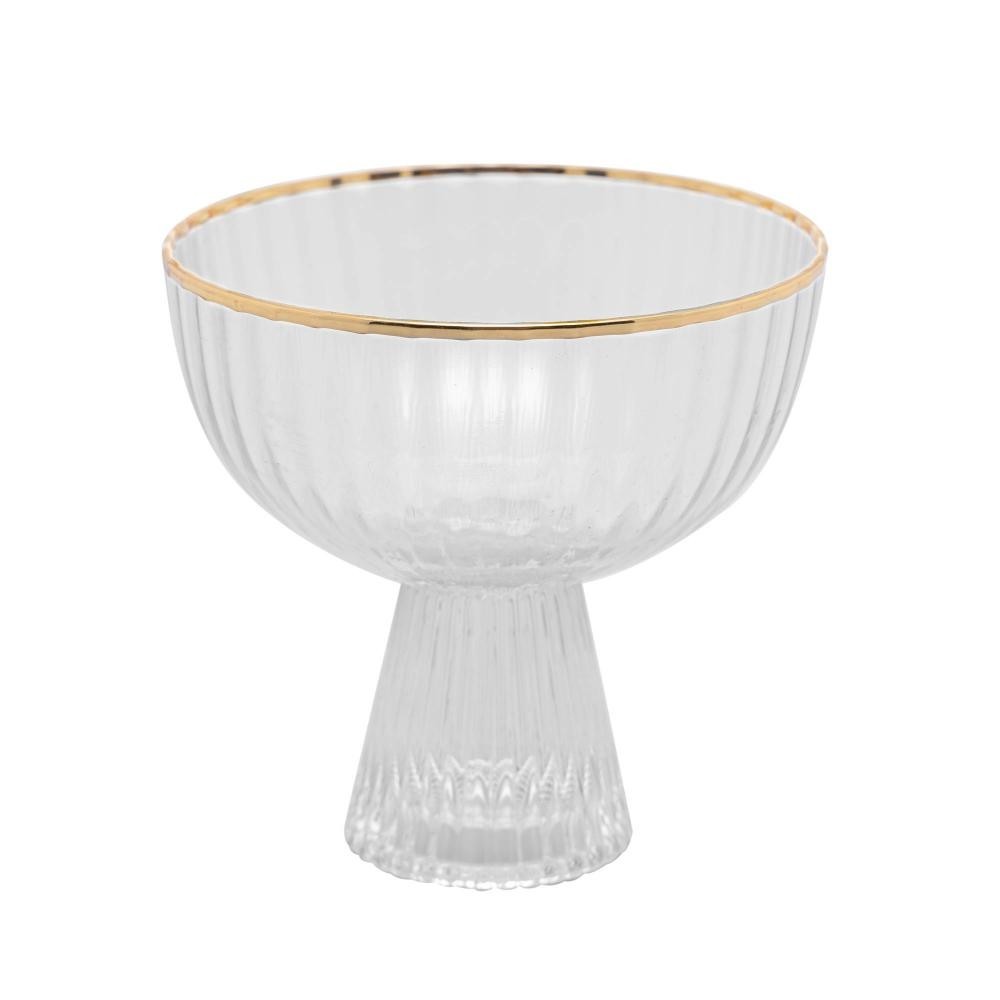 2 Taças de Sobremesa Wolff Lines de Cristal com Fio de Ouro em Oferta na Shopee