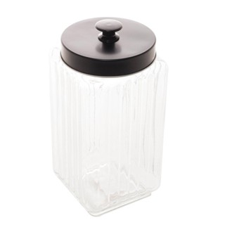Porta Mantimento Lyor Vegas de Vidro com Tampa Preto 2,3L