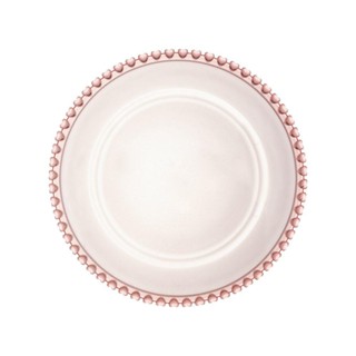 Prato Raso Lyor Coração Borda de Cristal Rosa 28cm